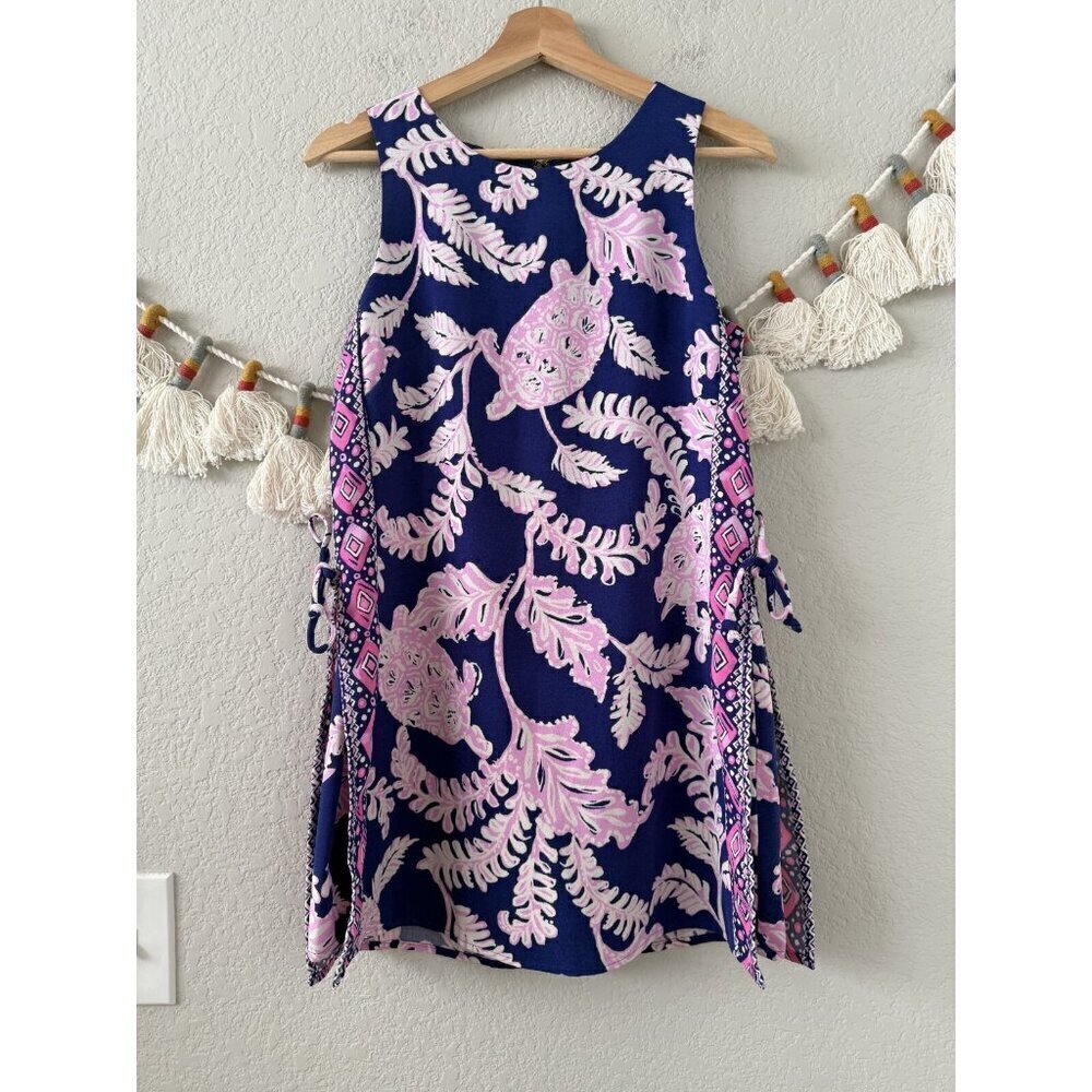 Lilly Pulitzer Donna What The Shell Turtle Romper Dress Tropical Beachy Boho 2